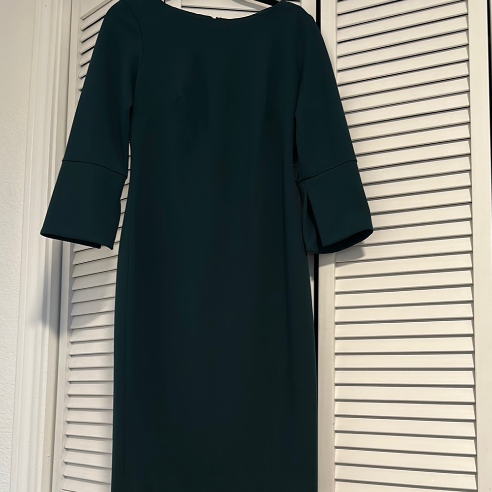 Calvin Klein Collection Green Bell Sleeve Sheath Dress